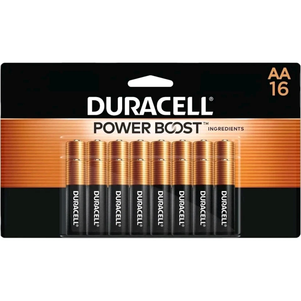 AA Duracell POWER BOOST CopperTop 碱性电池 16 个 — 第 1/1 张图片