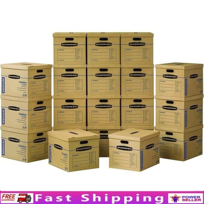 Durable Moving Boxes W/ Reinforced Handles & Easy Assembly Eco-Friendly New - Image 1 of 4