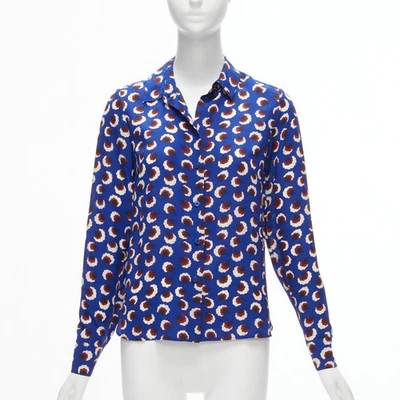 Camisa manga obispo floral STELLA MCCARTNEY 2014 % seda azul rojo blanco IT36 XS Foto 1 de 4