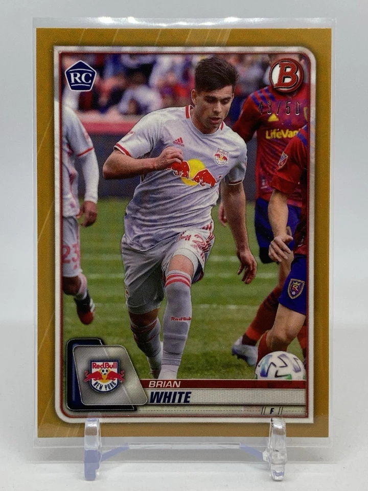 Brian White 2020 Bowman MLS Soccer #63 Gold Parallel 43/50 Whitecaps Rookie RC - Image 1 of 3