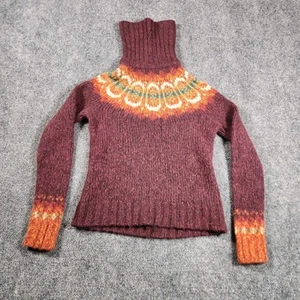 Eddie Bauer Collectible Sweater Womens XS Long Sleeve Red High Neck Classic Ski - Picture 1 of 12