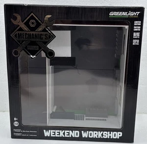 DIORAMA GREENLIGHT MACCHINA MECCANICA ANGOLO WEEKEND OFFICINA STP GARAGE - Foto 1 di 3