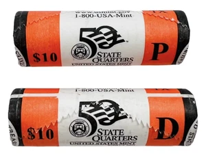 2008 P D OKLAHOMA State Quarter Rolls BU Two US Mint Wrapped Rolls 80 Coins 25¢ - Picture 1 of 3