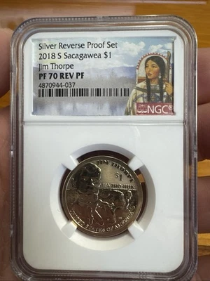 2018-S Sacagawea Jim Thorpe Reverse Proof - NGC Reverse PF 70 - Image 1 of 2