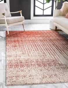Del Mar Collection Area Rug - Jennifer (7' 10" x 11' 4" Rectangle, Red/ Beige) - Picture 1 of 9