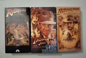 Indiana Jones VINTAGE 3 VHS Raiders of the Lost Ark/Temple of Doom/Last Crusade - Picture 1 of 8