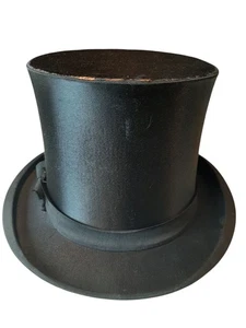 Schwarzer Klappzylinder Hut, antik Chapeau Claque deutsch, Seide, sehr selten - Picture 1 of 16