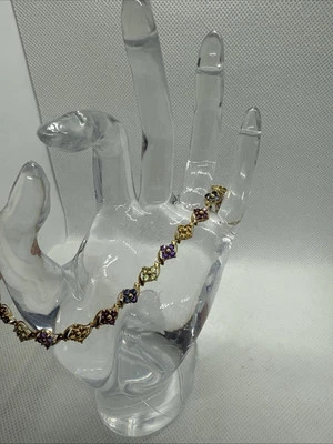 14kt Bracelet Multi Stone 7" 7gr - Image 1 of 4