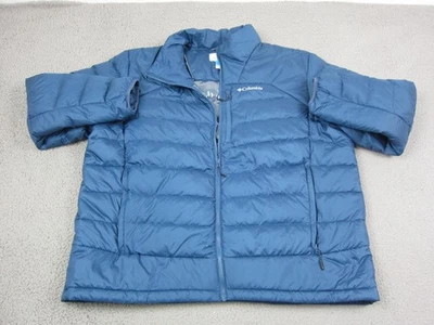 Chaqueta Columbia Mujer 3X Azul Cremallera Completa Otoño Parque Pato Plumón Puffer Omni-Calor Foto 1 de 4