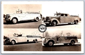 K32/ Buffalo New York RPPC Postcard c1940 Erie Co Fire Department Trucks 211 - Picture 1 of 4