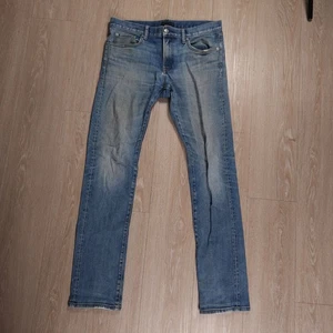 Jeans Uniqlo Selvedge Uomo 33x34 (35x34) Blu Lavaggio Chiaro Kaihara Slim Dritto - Foto 1 di 14