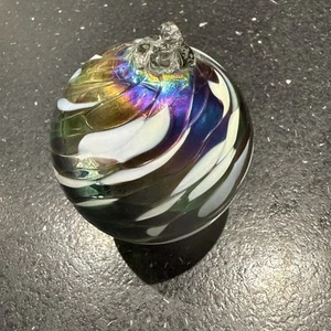 Art Glass Multicolored Ball Orb Ornament Witch's Friendship /Christmas Ball - Picture 1 of 4