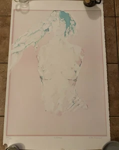 Stampa artistica Isabel Diaz Marcial anni 80 donna nuda e pappagallo vintage firmata 192/400 - Foto 1 di 8