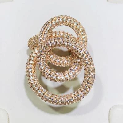 18k Oro Rosa Argento Sterling Bianco Zaffiro Infinito Halo 3D Astratto Ring Sz6 - Immagine 1 di 4