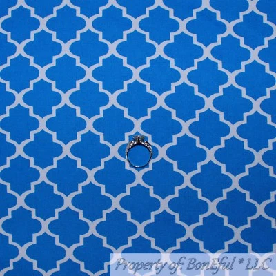 Edredón de algodón BonEful FABRIC FQ azul blanco damasco patrón de lámina cuadrada estampado rayas Foto 1 de 4