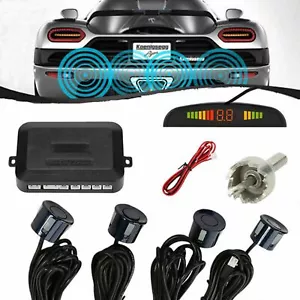 4 sensores de estacionamiento pantalla LED para automóvil respaldo sistema de radar inverso alarma de advertencia - Imagen 1 de 6