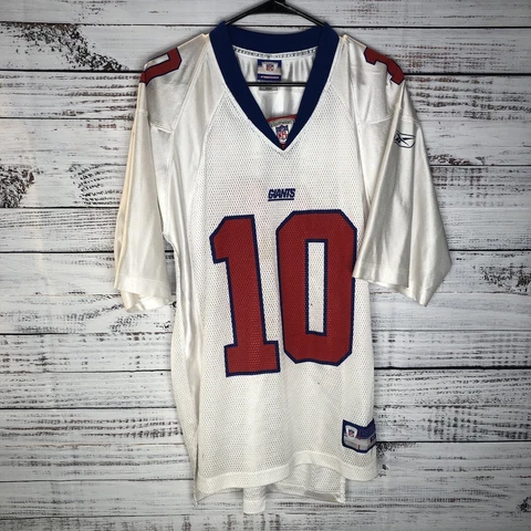 Vintage Reebok Eli Manning #10 New York NY Giants White NFL Jersey Men’s Medium Cover