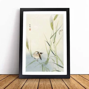 Vogel & Schmetterling gerahmte Leinwand Wandbild Kunstdruck Poster Bild, Wohndeko - Bild 1 von 9