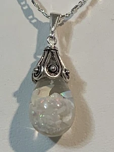 HOLIDAY SALE $75 OFF!**RARE ANTIQUE COLOSSAL 21MM FLOATING OPAL /STERLING-#1B - Picture 1 of 9