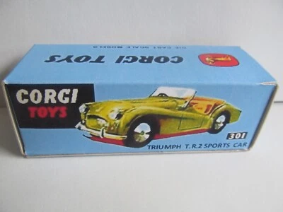 CORGI TRIUMPH TR2 SPORTS CAR  301 REPRODUCTION BOX REPRO  - SECOND GRADE - Image 1 of 2