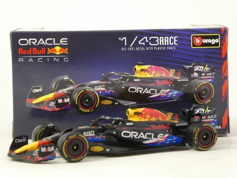 Modellino F1 Bburago Race & Play 1/43 Red Bull RB19 Austin GP 2023 #1 M. Vers...