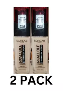 2 Pk L'OREAL Infallible 24H Fresh Wear Foundation SPF25 410 IVORY - Picture 1 of 1