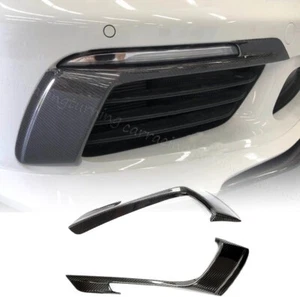 REAL CARBON Front Fog Air Vent Fins Cover For Porsche 718 Boxster Cayman 2016-19 - Bild 1 von 13
