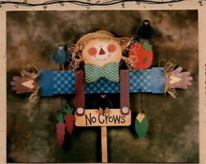 No Crows Wood Scarecrow Doll Pattern Wood & Cloth Primitive Cottage Country