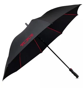 Tumi Black Stick Umbrella w/Red Logo & Protective Sleeve Cover New With Tags - Picture 1 of 14