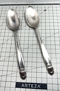 "Lote de 2 cucharas de mesa Holmes & Edwards princesa danesa con incrustaciones de plata de 8,5""" - Imagen 1 de 7