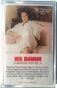 NEIL DIAMOND - 12 Greatest Hits, Vol. 2 - Cassette Oct-1990, Columbia USA - Imagen 1 de 4