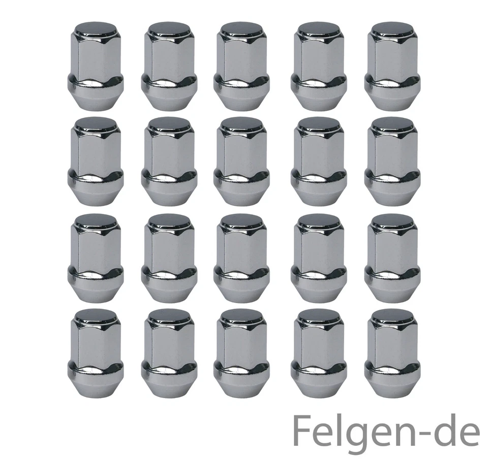 20 Radmuttern geschlossen M12 x 1,5 34mm Kegelbund 60° CHROM Ford Mondeo Turnier - Bild 1 von 1