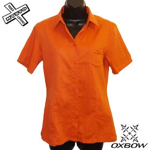 OXBOW ""UNIE"" MUJER MANGA CORTA CUELLO DE BOTÓN NARANJA QUEMADO EURO 38 REINO UNIDO 10 NUEVO CON ETIQUETAS - Imagen 1 de 1