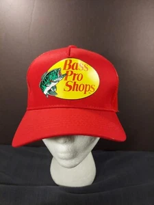 Bass Pro Shops Gone Fishing Hat Red Mesh Trucker Snapback - Picture 1 of 10