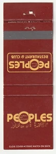 MATCHBOOK COVER - PEOPLE RESTAURANT & CLUB - CORPUS CHRISTI TEXAS - Bild 1 von 3
