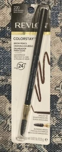 Lápiz para cejas impermeable Revlon ColorStay con punta en ángulo de cepillo - #220 marrón oscuro - Imagen 1 de 4