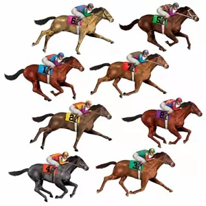 8 X RACE NIGHT HORSE RACING CUTOUT PROPS DERBY DAY STYLE PARTY DECORATION - Picture 1 of 1