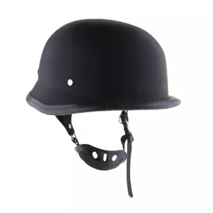 Motorcycle Helmets Matte Black German Half Face Cafe Racer Helmet S Biker - Picture 1 of 8