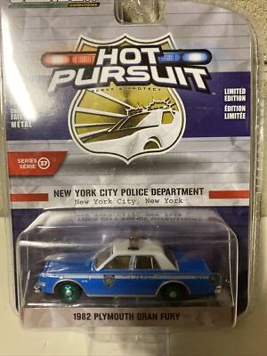 NYPD 1:64 Greenlight Green Machine 1982 Plymouth Gran Fury Chase - Image 1 of 4
