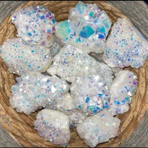 Wholesale Lot 1 Lb Angel Aura Quartz Cluster Rainbow Crystal Healing Energy - Picture 1 of 8