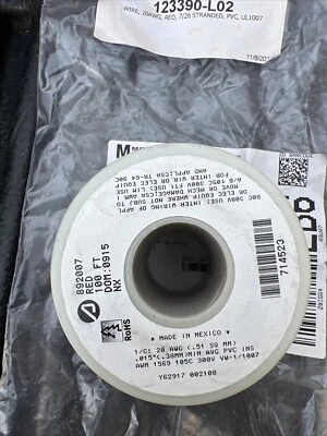 Cable de conexión Alpha Wire 20 AWG ROJO 100’ Foto 1 de 2