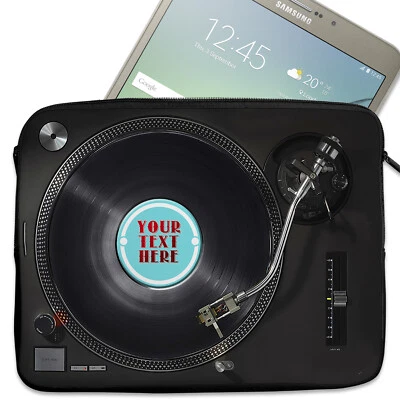 Personalised Vinyl Record Tablet Sleeve Laptop iPad Case Zip Pouch Bag Men ST781 - Image 1 of 4