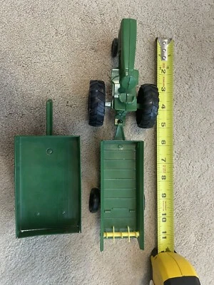Vintage 3 Piece John Deere Ertl Tractor, Wagon & Manure Spreader Die Cast Toy - Image 1 of 4