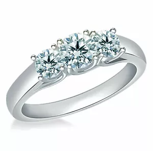 3.32 Ct Ice White Round Moissanite Diamond Engagement Ring 925 Silver Size 7 - Picture 1 of 2