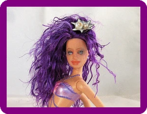 OOAK Barbie Mermaid Sirena Fantasy Donutz Repaint Doll Custom Faceup Purple Hair - Picture 1 of 8