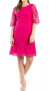 REVIEW Pink Magenta True Beauty Dress Size 12 Lace - Picture 1 of 4