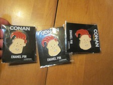 LOT OF 3 Conan O'Brien Crate Collectible ENAMEL PIN TBS CULTUREFLY NEW DEAL 