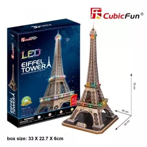 3D Puzzle EIFFEL TOWER PARIS (With LED Lights) CubicFun - Picture 1 of 4
