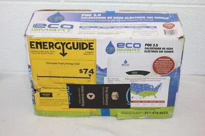 Calentador de agua sin tanque punto de uso Eco Smart 30A 120V 3.5KW nuevo caja abierta POU 3.5 Foto 1 de 4