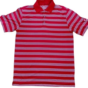 Nike Shirt Tour Performance Golf Polo Mens M Red Short Sleeve Striped DriFit - Bild 1 von 7